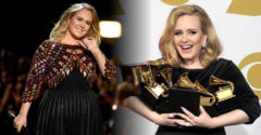 Adele hosszabb idő után újra a nyilvánosság előtt. Az énekesnő mindenkit meglepett karcsúságával.