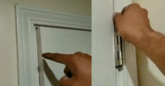 A srác bemutatja, hogyan lehet gyorsan megbütykölni az ajtót, ha nem jól záródik