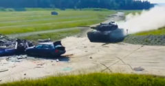 A BMW egy száguldó Leopard II harckocsi áldozatává vált. Mi marad belőle?