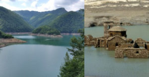 Olaszországban leeresztenek egy tavat, hogy a turistáknak megmutassanak egy középkori falut. Már 1947-től víz alatt van
