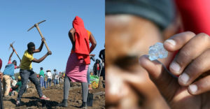 Egy dél-afrikai falu gyémántlázban égett. A földeken több ezer ember ragadott ásót