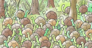 Megtalálod a kígyót a teknősbékák között? A feladatot csak a legjobb megfigyelőképességgel rendelkezők tudják megoldani