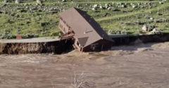 Az áradás ledöntött egy házat (Yellowstone Nemzeti Park)