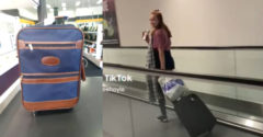 A nő vett egy koffert a second handben. A repülőtéren megállították a biztonságiak majd félórás kihallgatás következett.