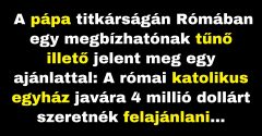 Egy rejtélyes ember 4 millió dollárt ajánl fel az egyháznak (Vicc)