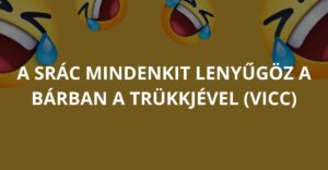 A srác mindenkit lenyűgöz a bárban a trükkjével (Vicc)