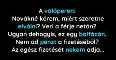 A válóperes tárgyaláson a nem működő házasság okait keresik (Vicc)