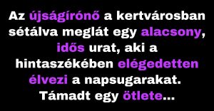 Az újságíró egy idős úrtól szeretne választ a kiegyensúlyozott életre (Vicc)