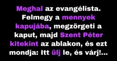 A mennyország kapujában találkozik az evangélista és az autóbuszsofőr (Vicc)