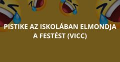 Pistike az iskolában elmondja a festést (Vicc)