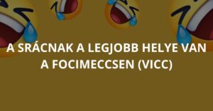 A srácnak a legjobb helye van a focimeccsen (Vicc)