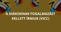 A diákoknak fogalmazást kellett írniuk (Vicc)