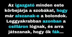 A bolondokháza igazgatója ellenőrzi, hogy mindenki alszik-e (Vicc)