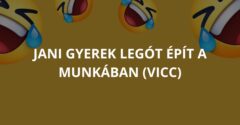 Jani gyerek Legót épít a munkában (Vicc)
