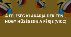 A feleség ki akarja deríteni, hogy hűséges-e a férje (Vicc)