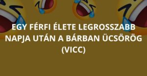 Egy férfi élete legrosszabb napja után a bárban ücsörög (Vicc)