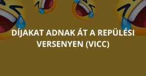 Díjakat adnak át a repülési versenyen (Vicc)