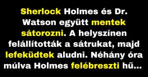 Sherlock Holmes és Dr. Watson együtt sátoroznak (Vicc)