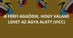 A férfi aggódik, hogy valami lehet az ágya alatt (Vicc)