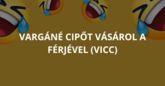 Vargáné cipőt vásárol a férjével (Vicc)