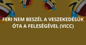 Feri nem beszél a veszekedésük óta a feleségével (Vicc)