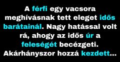 Az idős úr elmagyarázza, hogy miért szólítja ilyen szépen a feleségét. (Vicc)