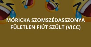 Móricka szomszédasszonya fületlen fiút szült (Vicc)