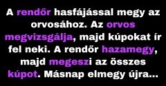 Az orvos kúpokat írt elő a rendőrnek hasfájás ellen (Vicc)