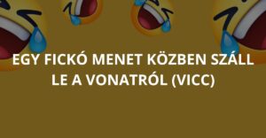 Egy fickó menet közben száll le a vonatról (Vicc)