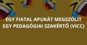Egy fiatal apukát megszólít egy pedagógiai szakértő (Vicc)