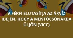 A férfi elutasítja az árvíz idején, hogy a mentőcsónakba üljön (Vicc)