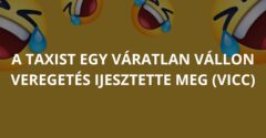 A taxist egy váratlan vállon veregetés ijesztette meg (Vicc)