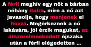 A férfi meghív egy nőt a bárban néhány italra (Vicc)