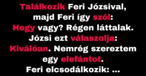 Józsi elad egy elefántot a barátjának, Ferinek (Vicc)