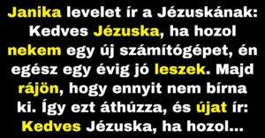 Janika levelet ír a Jézuskának, hogy mit szeretne Karácsonyra (Vicc)