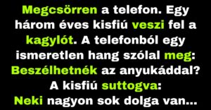 A hároméves kisfiú felveszi a telefont (Vicc)