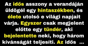 A tündér teljesíti egy idős asszony három kívánságát (Vicc)