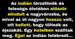 Az indián pár először alszik hotelben (Vicc)