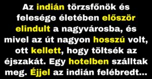 Az indián pár először alszik hotelben (Vicc)