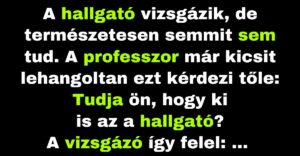 A professzor egy egyszerű kérdést tesz fel a hallgatónak (Vicc)