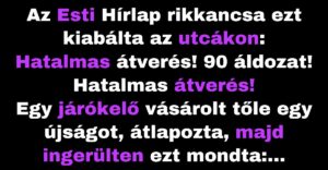 Az Esti Hírlap rikkancsa a saját újságját propagálta (Vicc)