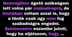 A férfi kitalálta, hogyan kapjon szabadságot a főnökétől (Vicc)