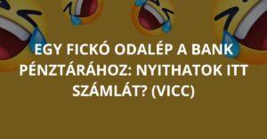 Egy fickó odalép a bank pénztárához: Nyithatok itt számlát? (Vicc)