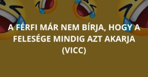 A férfi már nem bírja, hogy a felesége mindig azt akarja (Vicc)
