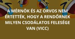 A mérnök és az orvos nem értették, hogy a rendőrnek milyen csodálatos felesége van (Vicc)