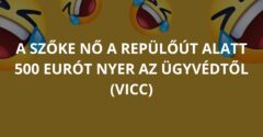 A szőke nő a repülőút alatt 500 eurót nyer az ügyvédtől (Vicc)
