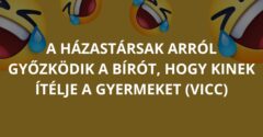 A házastársak arról győzködik a bírót, hogy kinek ítélje a gyermeket (Vicc)