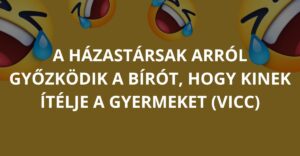 A házastársak arról győzködik a bírót, hogy kinek ítélje a gyermeket (Vicc)
