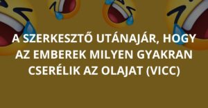 A szerkesztő utánajár, hogy az emberek milyen gyakran cserélik az olajat (Vicc)