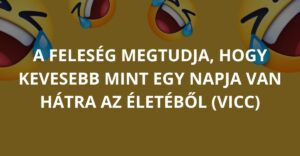 A feleség megtudja, hogy kevesebb mint egy napja van hátra az életéből (Vicc)